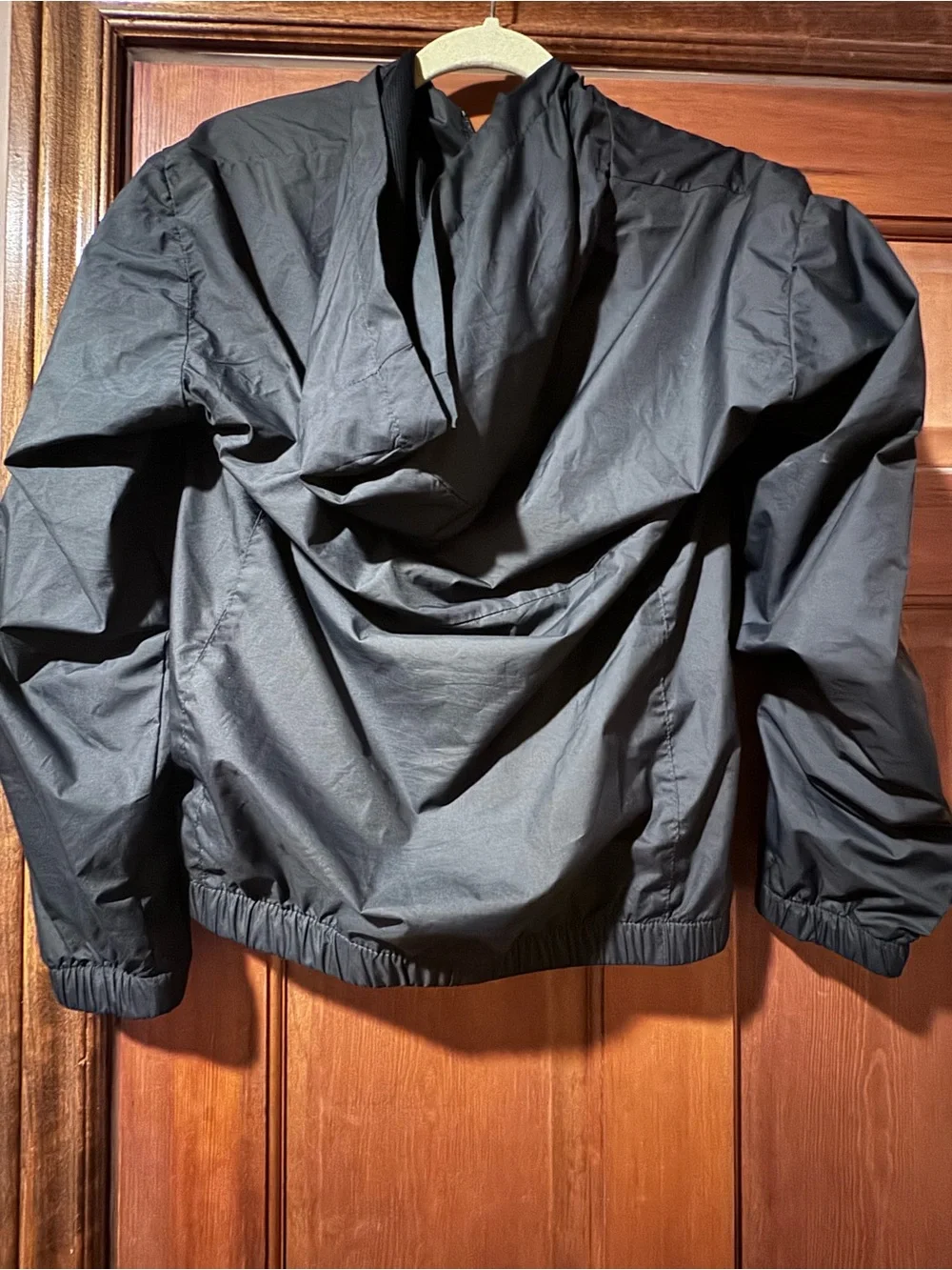 Men’s Black Hooded Windbreaker Jacket - Classic Lightweight Outerwear